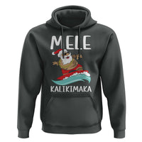 Hawaiian Christmas Hoodie Mele Kalikimaka Hawaii Surfing Santa Tropical Beach