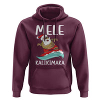 Hawaiian Christmas Hoodie Mele Kalikimaka Hawaii Surfing Santa Tropical Beach