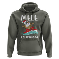 Hawaiian Christmas Hoodie Mele Kalikimaka Hawaii Surfing Santa Tropical Beach