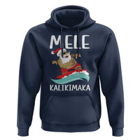 Hawaiian Christmas Hoodie Mele Kalikimaka Hawaii Surfing Santa Tropical Beach