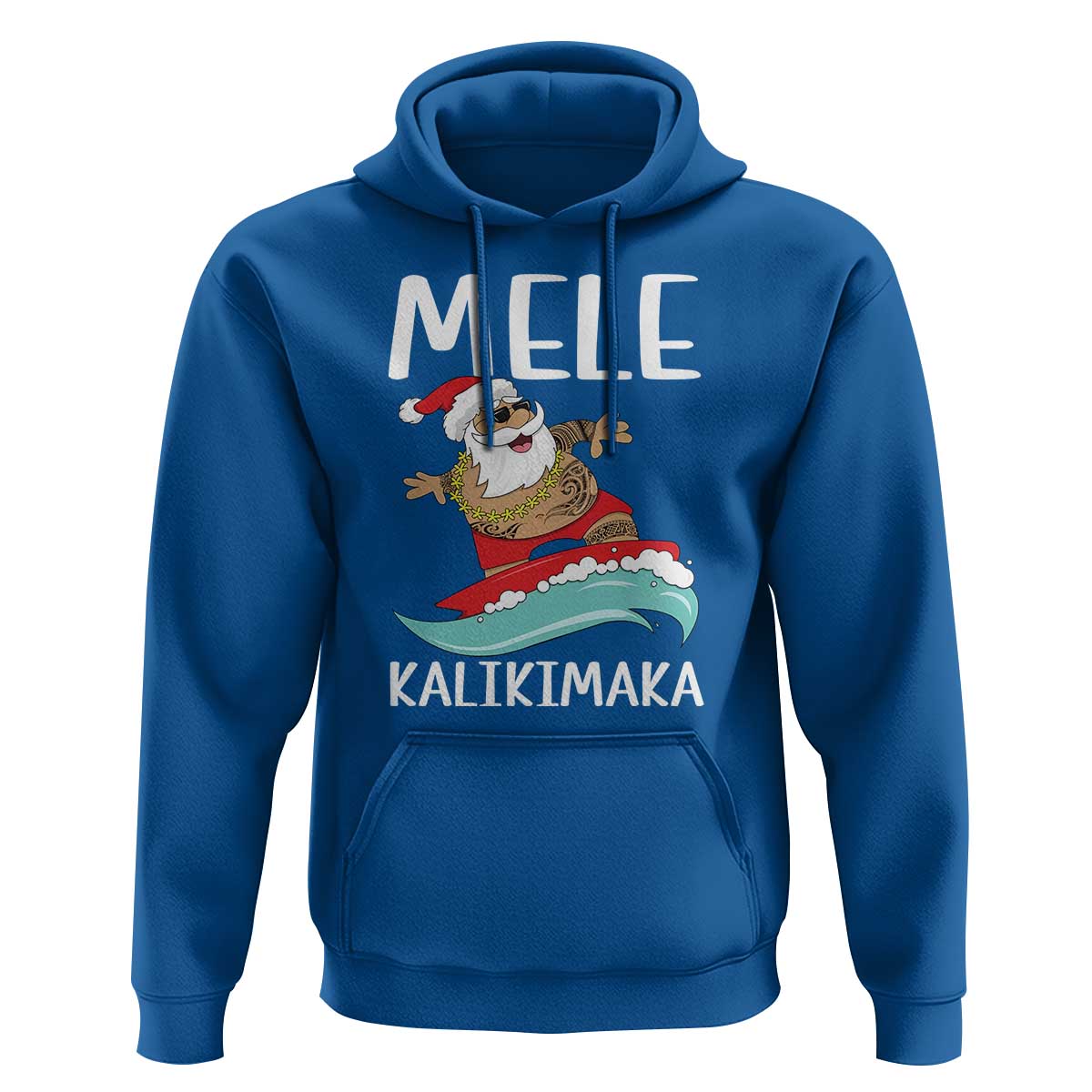 Hawaiian Christmas Hoodie Mele Kalikimaka Hawaii Surfing Santa Tropical Beach
