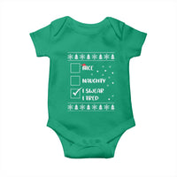 Funny Christmas Santa Baby Onesie Nice Naughty I Swear I Tried Xmas List