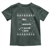 Funny Christmas Santa Toddler T Shirt Nice Naughty I Swear I Tried Xmas List