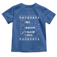 Funny Christmas Santa Toddler T Shirt Nice Naughty I Swear I Tried Xmas List