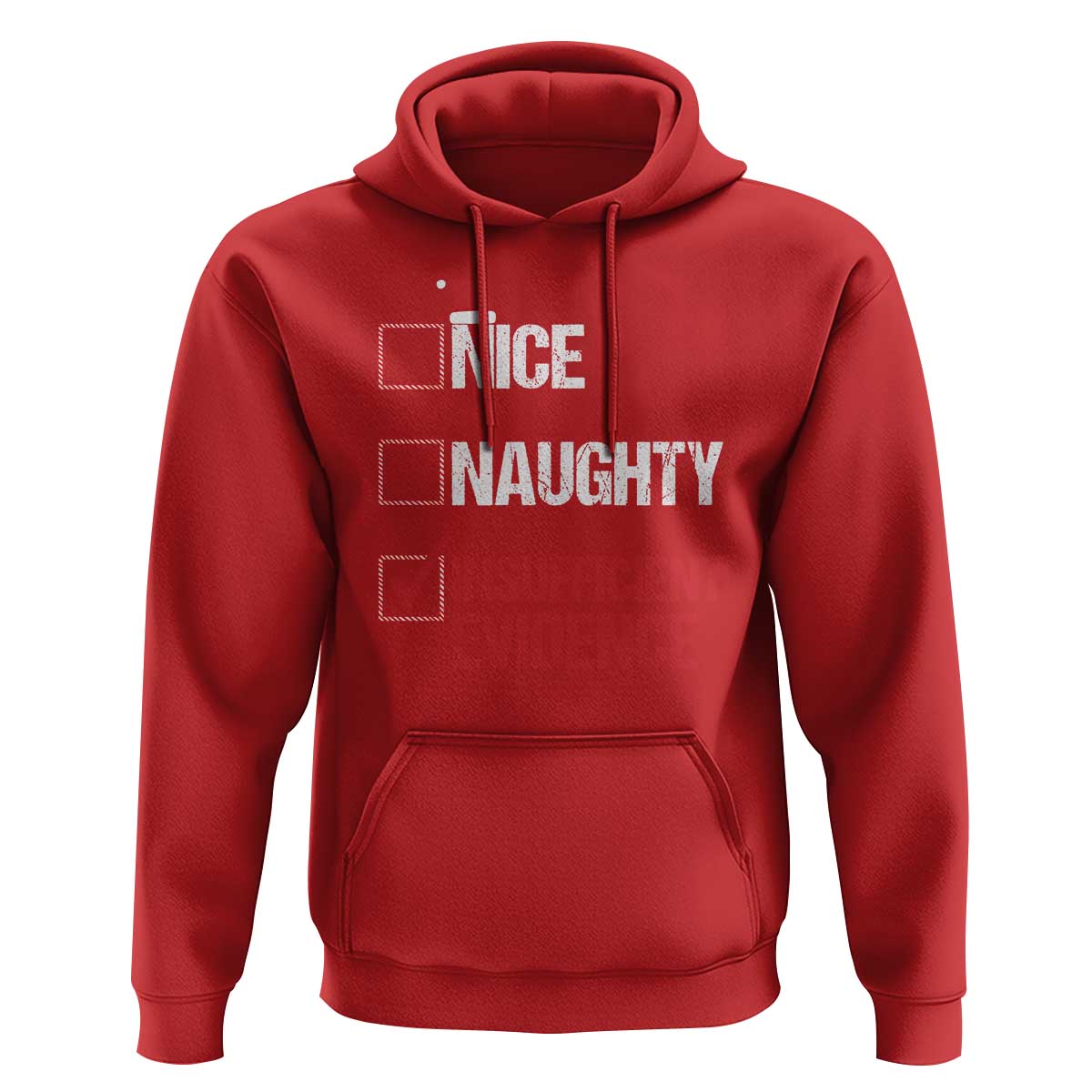 Christmas Santa Hoodie Nice Naughty Insufficient Evidence Xmas List