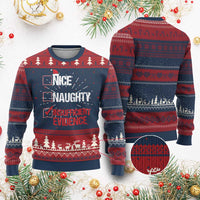 Santa Ugly Christmas Sweater Nice Naughty Insufficient Evidence Xmas List - Wonder Print Shop