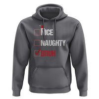 Christmas Santa Hoodie Nice Naughty Bruh Xmas List