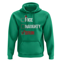 Christmas Santa Hoodie Nice Naughty Bruh Xmas List