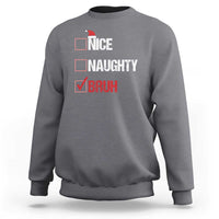 Christmas Santa Sweatshirt Nice Naughty Bruh Xmas List - Wonder Print Shop