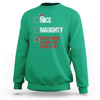 Christmas Santa Sweatshirt Nice Naughty Never Mind I'll Buy My Own Stuff Xmas List - Wonder Print Shop