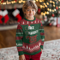 Santa Ugly Christmas Sweater Nice Naughty Never Mind I'll Buy My Own Stuff Xmas List - Wonder Print Shop