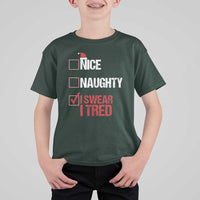 Christmas Santa T Shirt For Kid Nice Naughty I Swear I Tried Xmas List - Wonder Print Shop