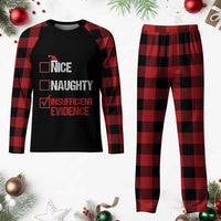 Santa Plaid Pajama Set Nice Naughty Insufficient Evidence Xmas List - Wonder Print Shop