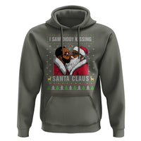 Funny Dirty Christmas Hoodie I Saw Diddy Kissing Santa Claus Ugly Xmas Sweater