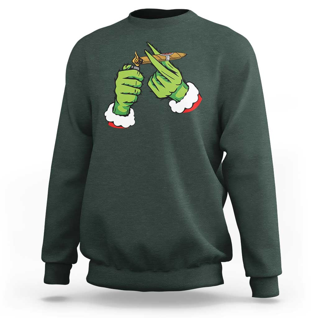 Pothead Christmas Sweatshirt Cannabis Weed Adult Christmas Party - Wonder Print Shop
