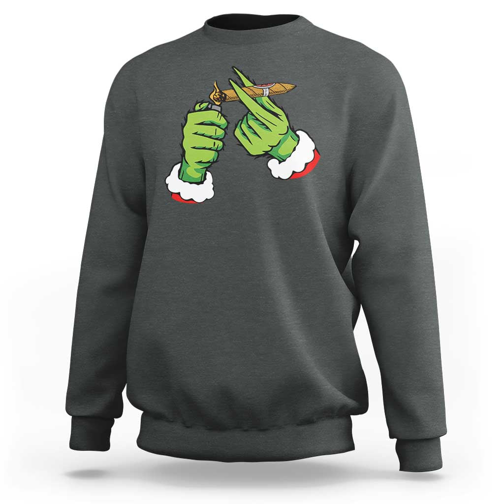 Pothead Christmas Sweatshirt Cannabis Weed Adult Christmas Party - Wonder Print Shop