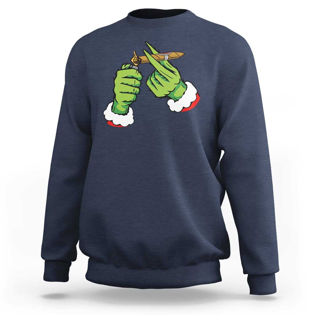 Pothead Christmas Sweatshirt Cannabis Weed Adult Christmas Party - Wonder Print Shop