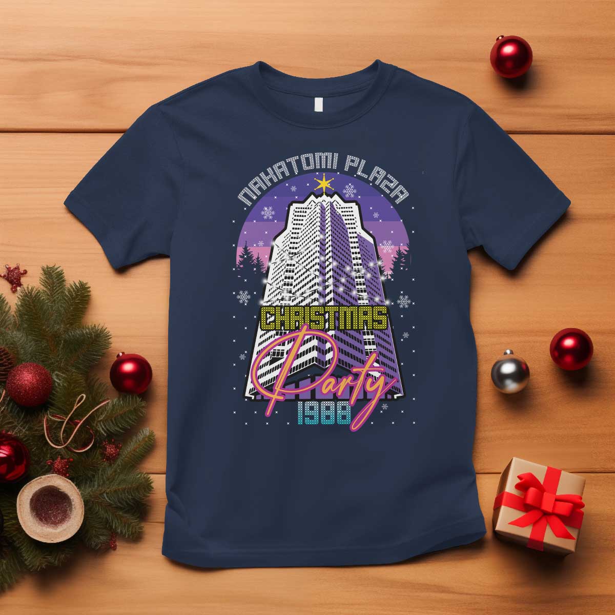 Nakatomi Plaza Christmas Party 1988 T Shirt Funny 80's Movie Ugly Xmas Gift - Wonder Print Shop