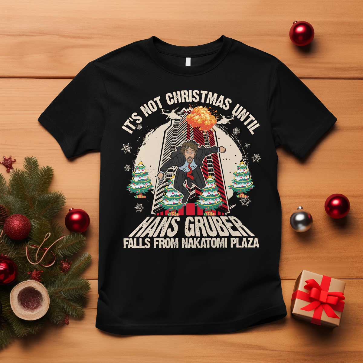 Christmas Nakatomi Plaza T Shirt Hans Gruber Xmas Party 2024 - Wonder Print Shop
