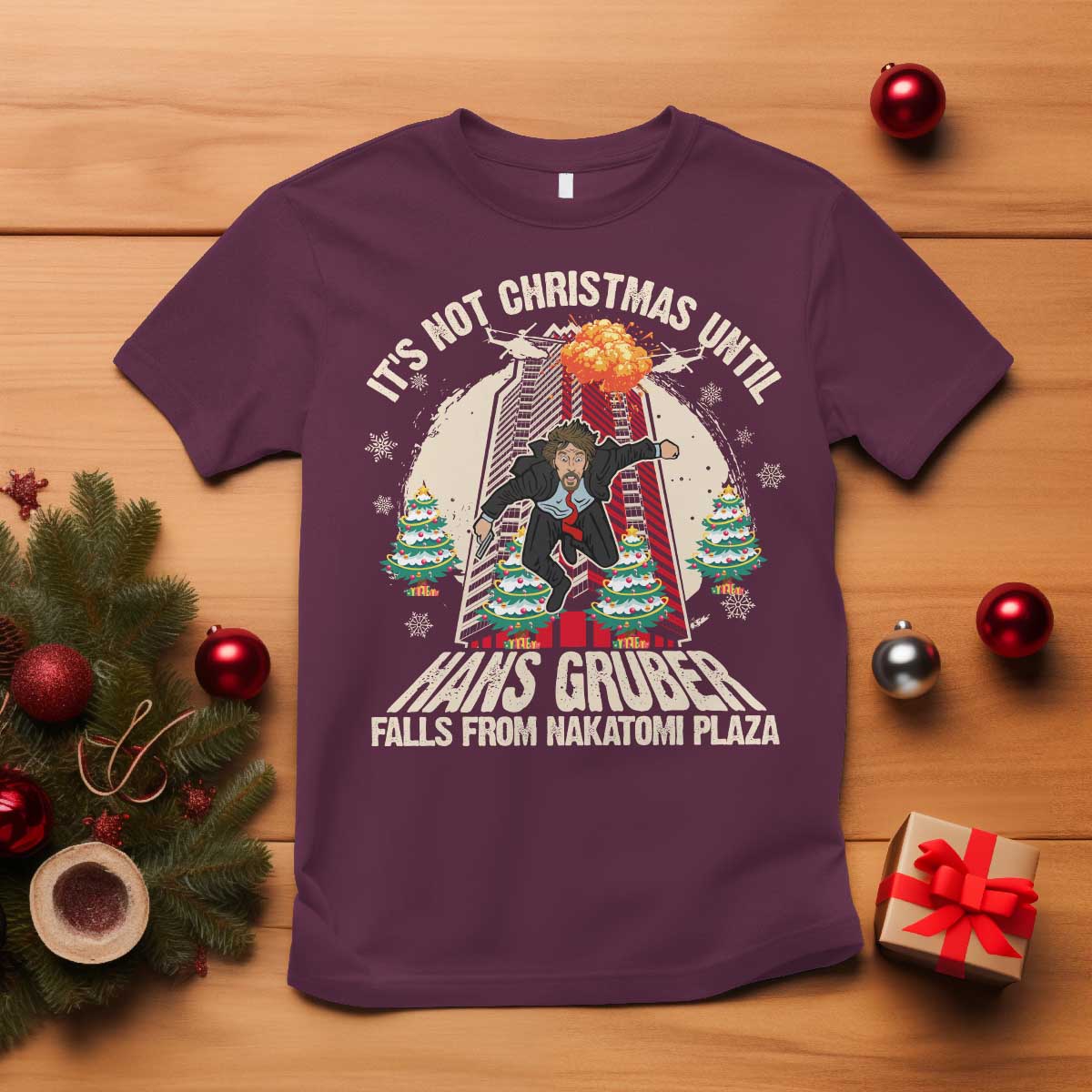 Christmas Nakatomi Plaza T Shirt Hans Gruber Xmas Party 2024 - Wonder Print Shop