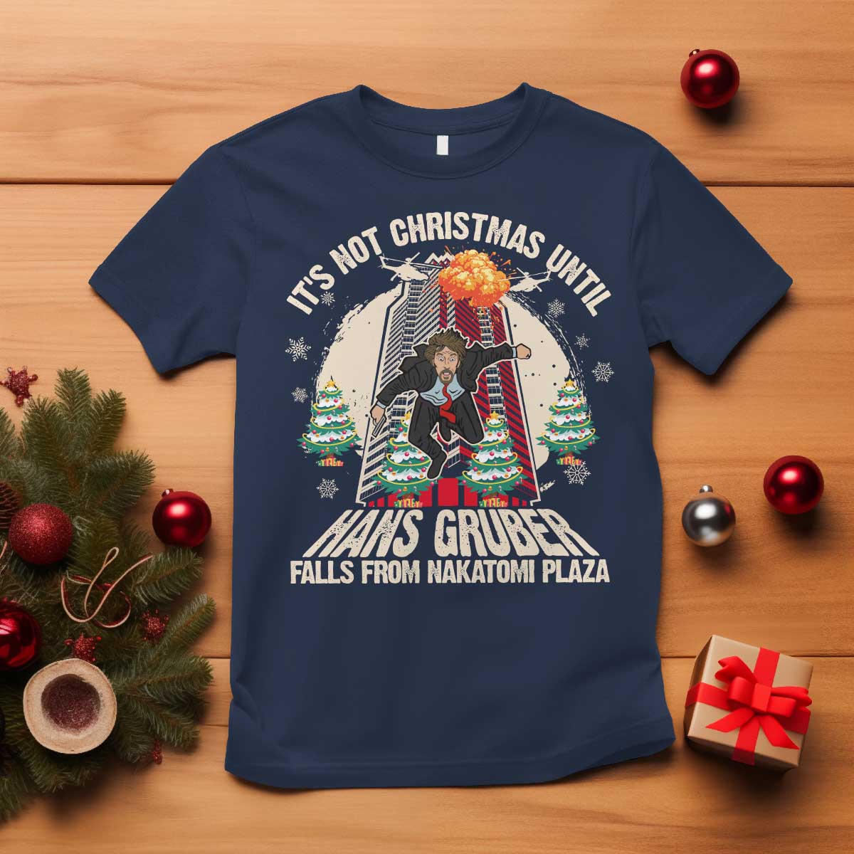 Christmas Nakatomi Plaza T Shirt Hans Gruber Xmas Party 2024 - Wonder Print Shop