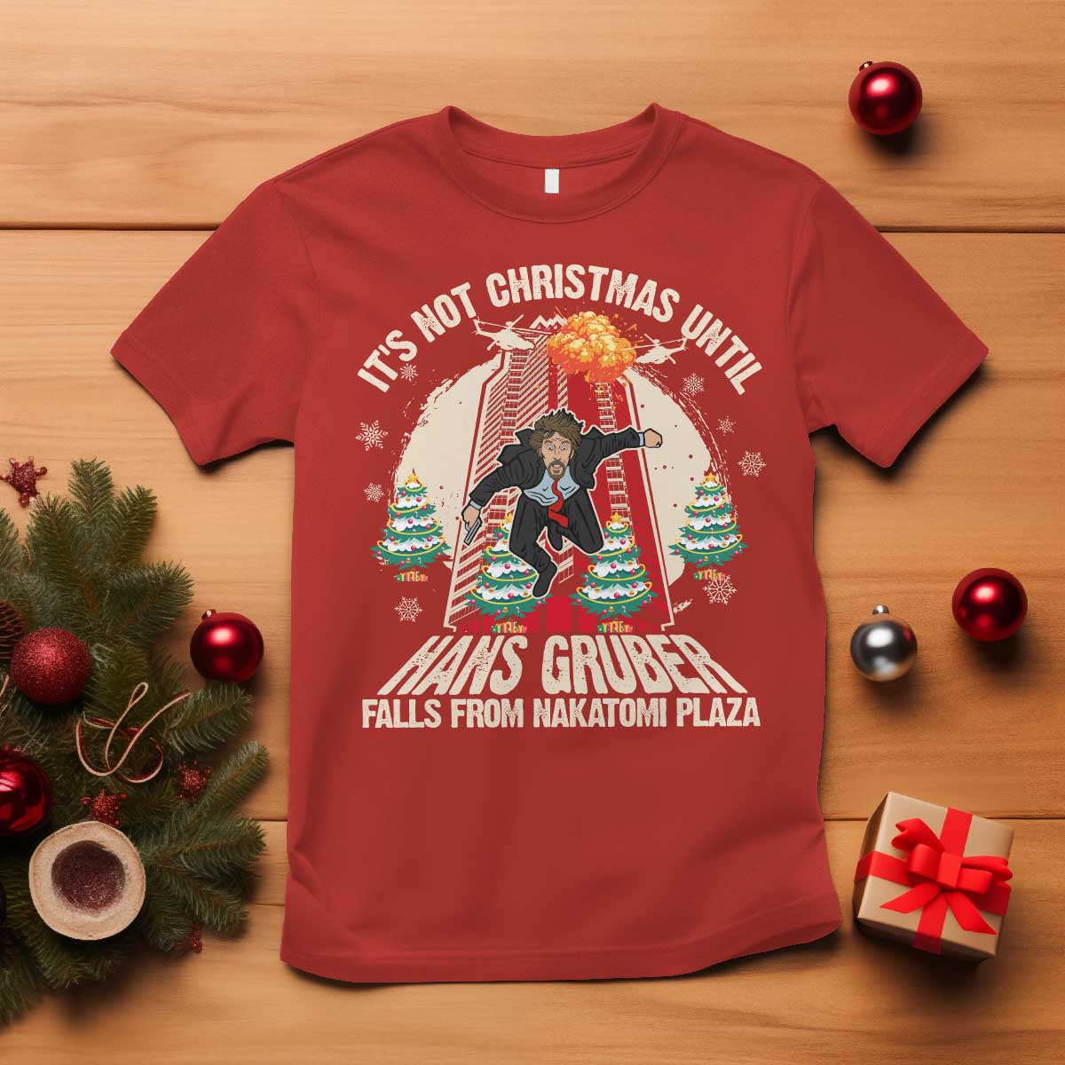 Christmas Nakatomi Plaza T Shirt Hans Gruber Xmas Party 2024 - Wonder Print Shop