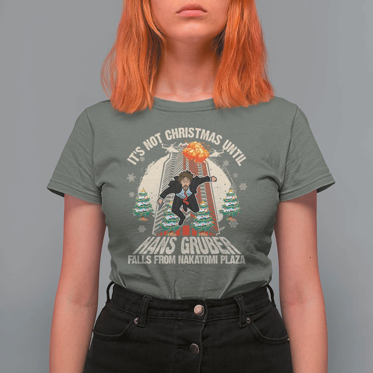 Christmas Nakatomi Plaza T Shirt For Women Hans Gruber Xmas Party 2024 - Wonder Print Shop