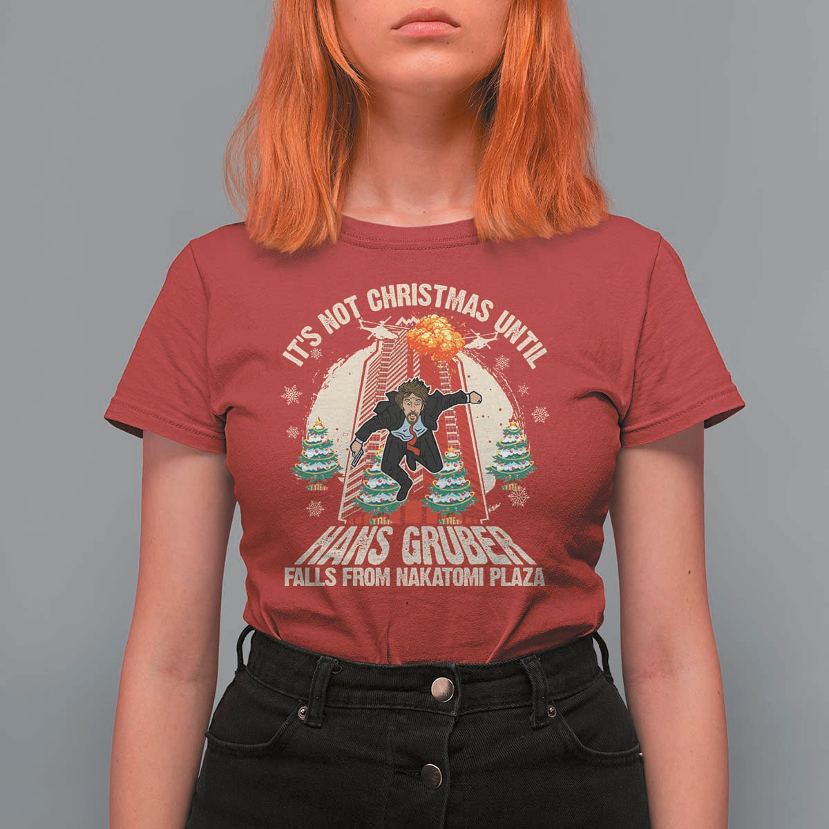 Christmas Nakatomi Plaza T Shirt For Women Hans Gruber Xmas Party 2024 - Wonder Print Shop
