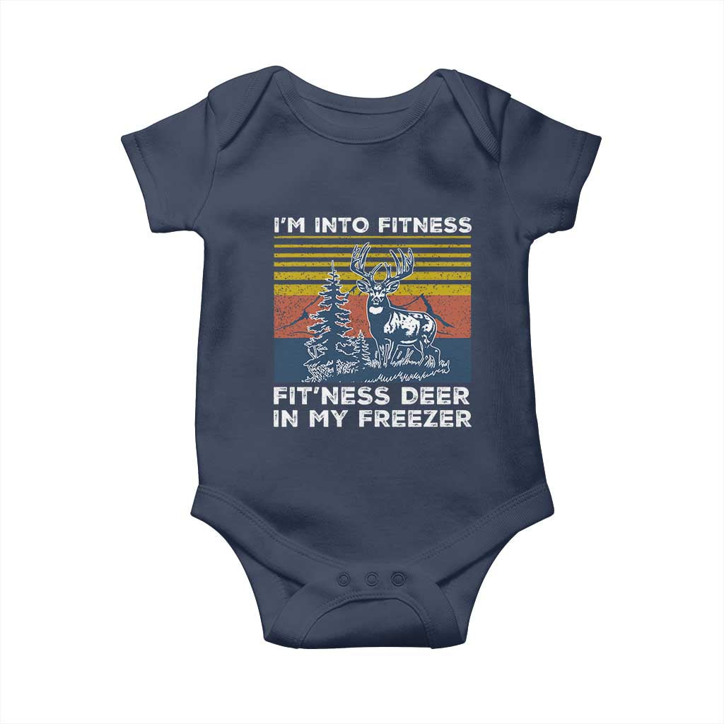 Hunting Baby Onesie I'm Into Fitness Fit'ness Deer In My Freezer Gift for Hunter