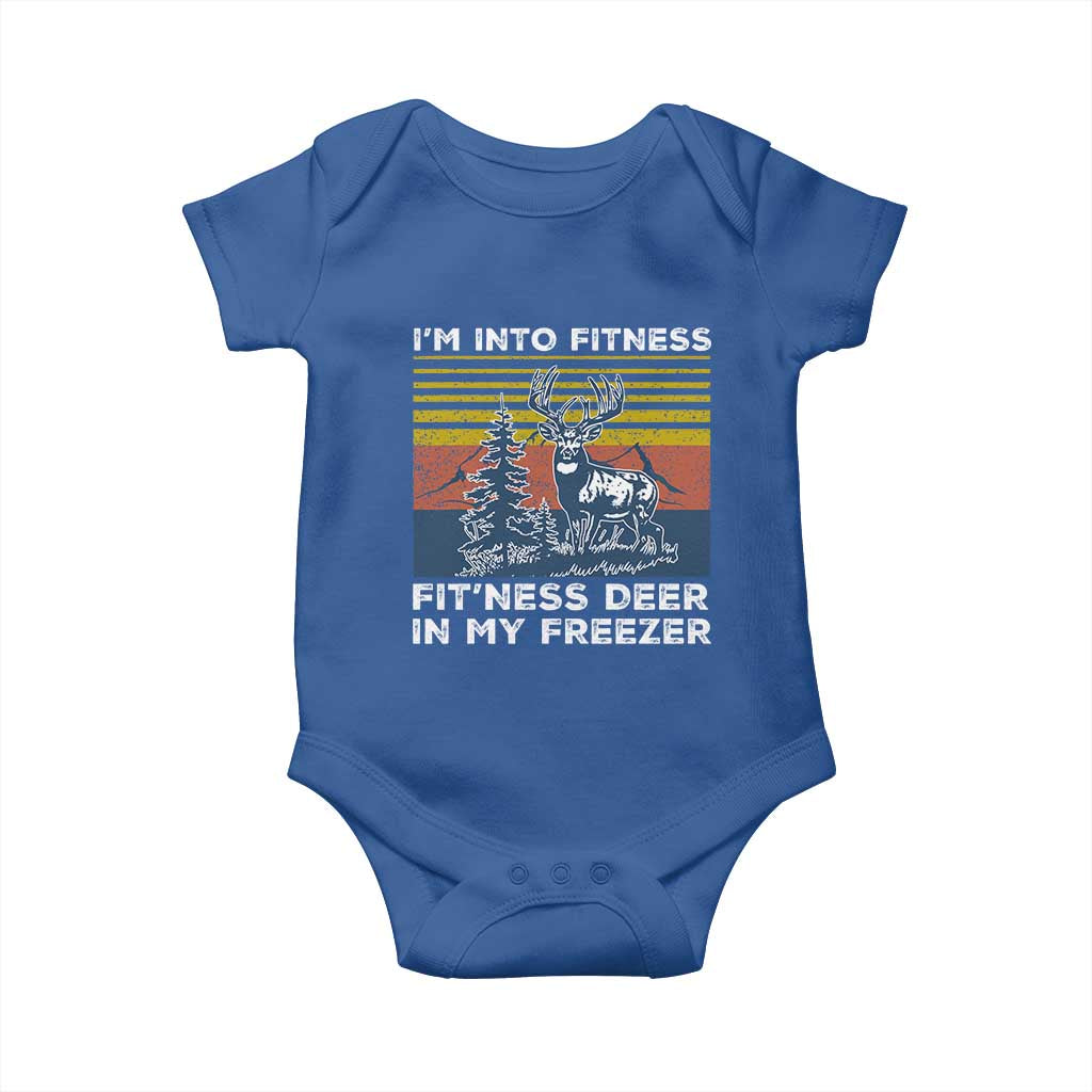 Hunting Baby Onesie I'm Into Fitness Fit'ness Deer In My Freezer Gift for Hunter