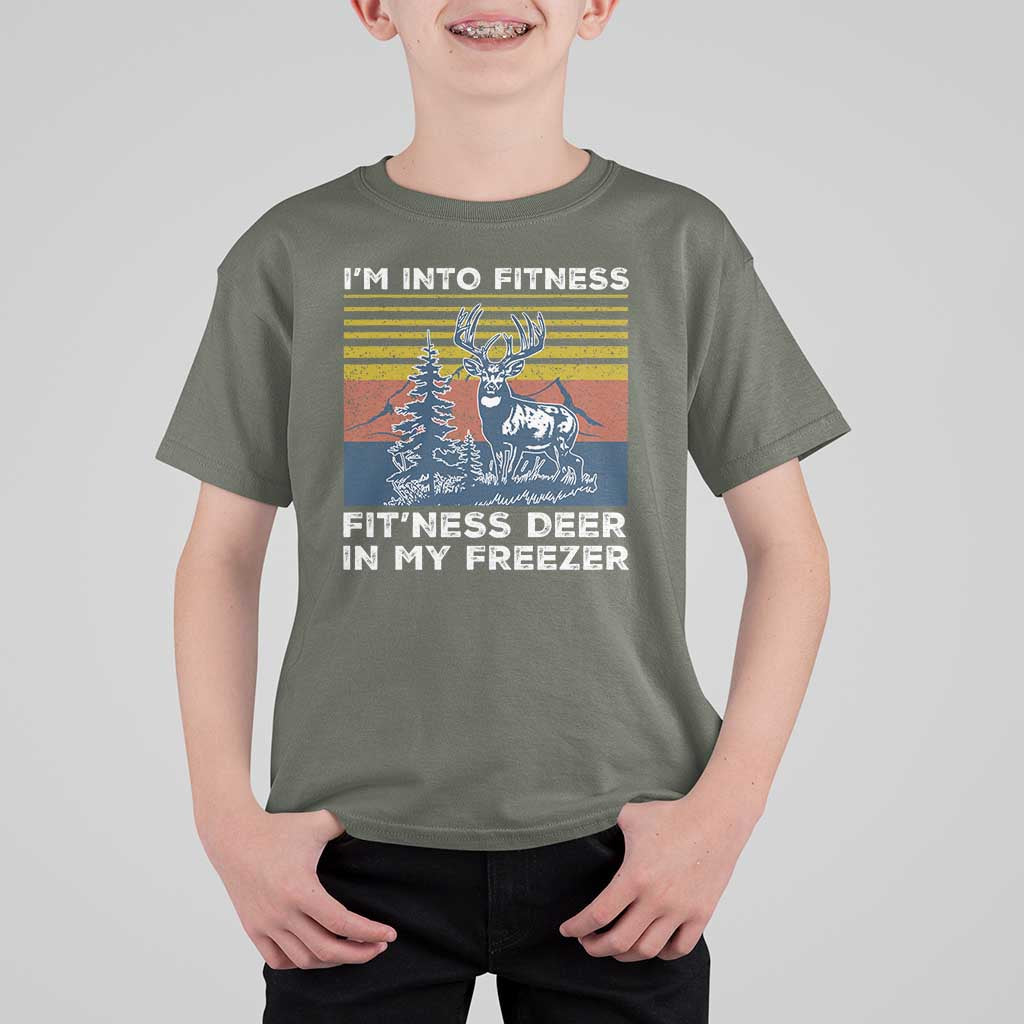 Hunting T Shirt For Kid I'm Into Fitness Fit'ness Deer In My Freezer Gift for Hunter - Wonder Print Shop