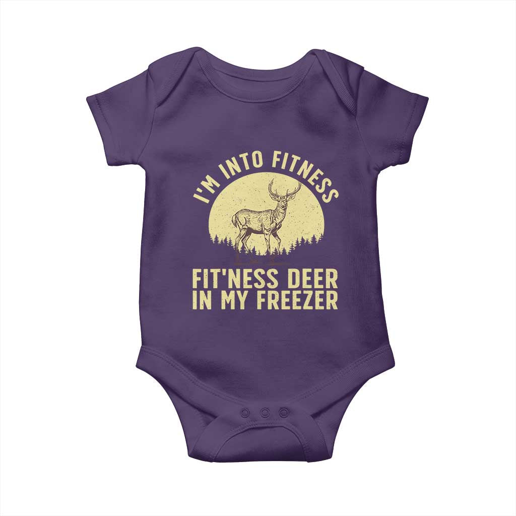 Hunting Baby Onesie I'm Into Fitness Fit'ness Deer In My Freezer Deer Hunter