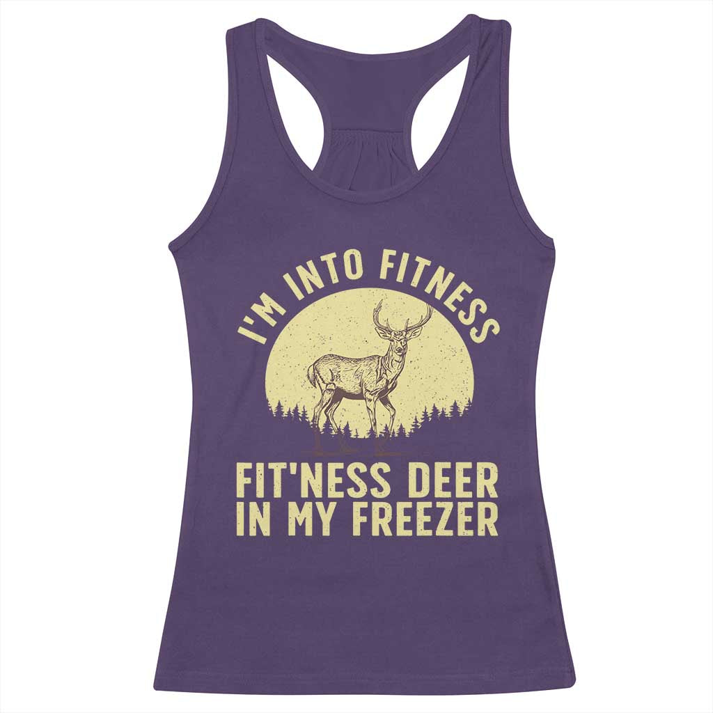 Hunting Racerback Tank Top I'm Into Fitness Fit'ness Deer In My Freezer Deer Hunter