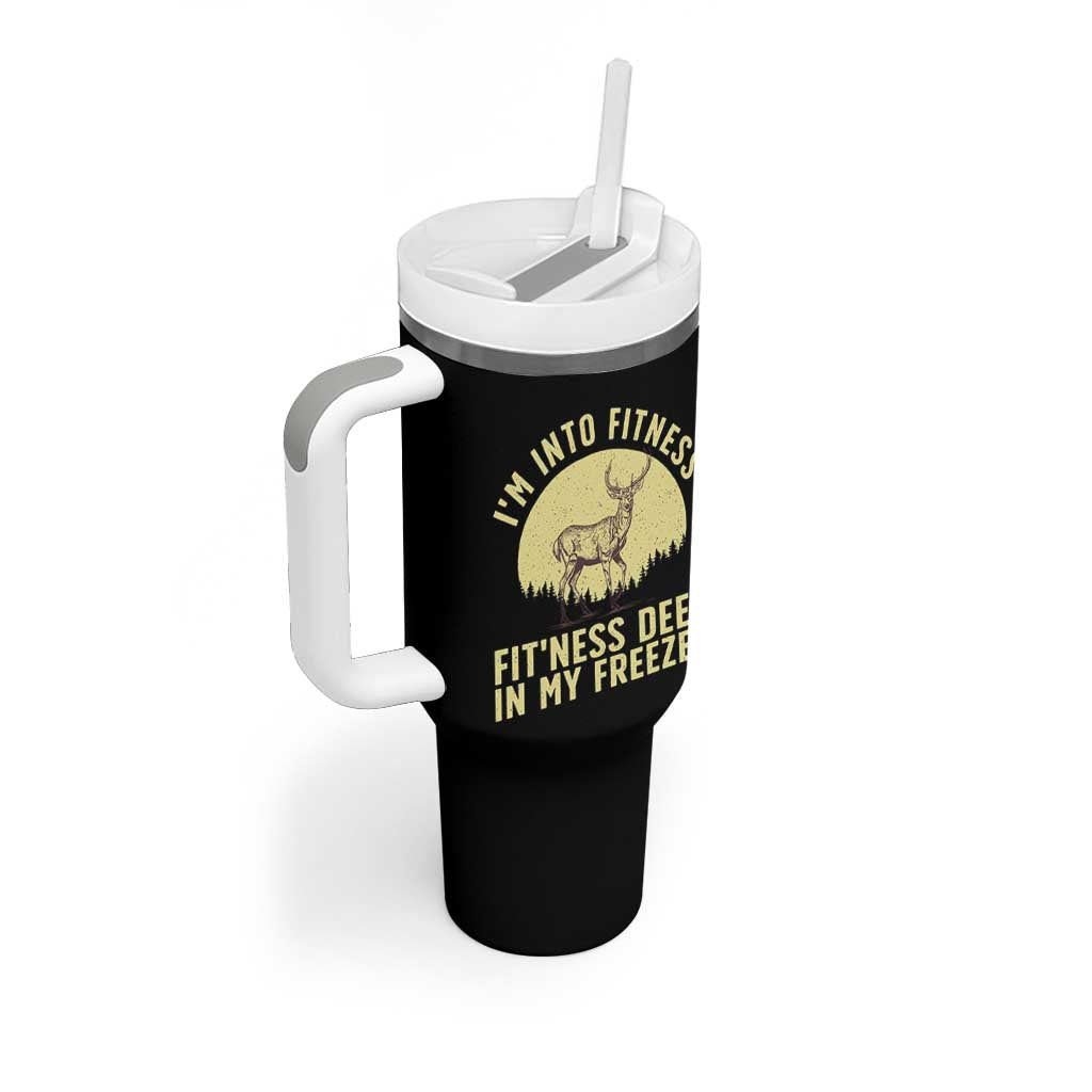 Hunting Tumbler With Handle I'm Into Fitness Fit'ness Deer In My Freezer Deer Hunter