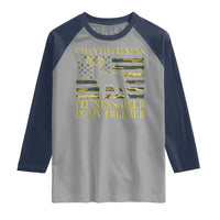 Hunting Raglan Shirt I'm Into Fitness Fit'ness Deer In My Freezer Camo Flag