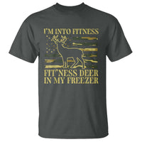 Hunting T Shirt I'm Into Fitness Fit'ness Deer In My Freezer Camo Flag - Wonder Print Shop