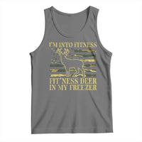 Hunting Tank Top I'm Into Fitness Fit'ness Deer In My Freezer Camo Flag
