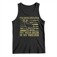 Hunting Tank Top I'm Into Fitness Fit'ness Deer In My Freezer Camo Flag