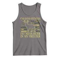 Hunting Tank Top I'm Into Fitness Fit'ness Deer In My Freezer Camo Flag