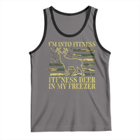 Hunting Tank Top I'm Into Fitness Fit'ness Deer In My Freezer Camo Flag