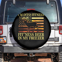Hunting Spare Tire Cover I'm Into Fitness Fit'ness Deer In My Freezer American Flag