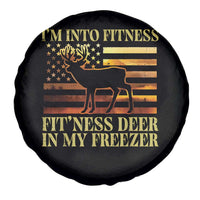 Hunting Spare Tire Cover I'm Into Fitness Fit'ness Deer In My Freezer American Flag