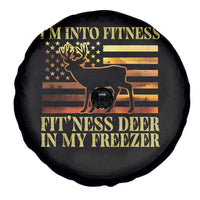 Hunting Spare Tire Cover I'm Into Fitness Fit'ness Deer In My Freezer American Flag