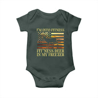 Hunting Baby Onesie I'm Into Fitness Fit'ness Deer In My Freezer American Flag