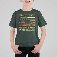 Hunting T Shirt For Kid I'm Into Fitness Fit'ness Deer In My Freezer American Flag - Wonder Print Shop