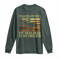 Hunting Long Sleeve Shirt I'm Into Fitness Fit'ness Deer In My Freezer American Flag