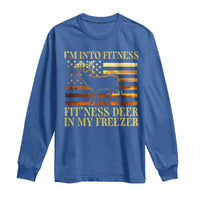 Hunting Long Sleeve Shirt I'm Into Fitness Fit'ness Deer In My Freezer American Flag