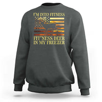 Hunting Sweatshirt I'm Into Fitness Fit'ness Deer In My Freezer American Flag - Wonder Print Shop
