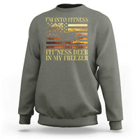 Hunting Sweatshirt I'm Into Fitness Fit'ness Deer In My Freezer American Flag - Wonder Print Shop