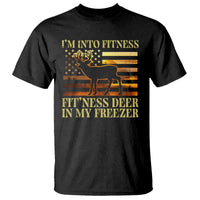 Hunting T Shirt I'm Into Fitness Fit'ness Deer In My Freezer American Flag - Wonder Print Shop
